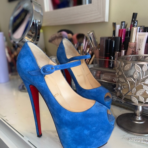 Christian Louboutin 37 Lady Highness Blue Sapphire - Picture 15 of 16